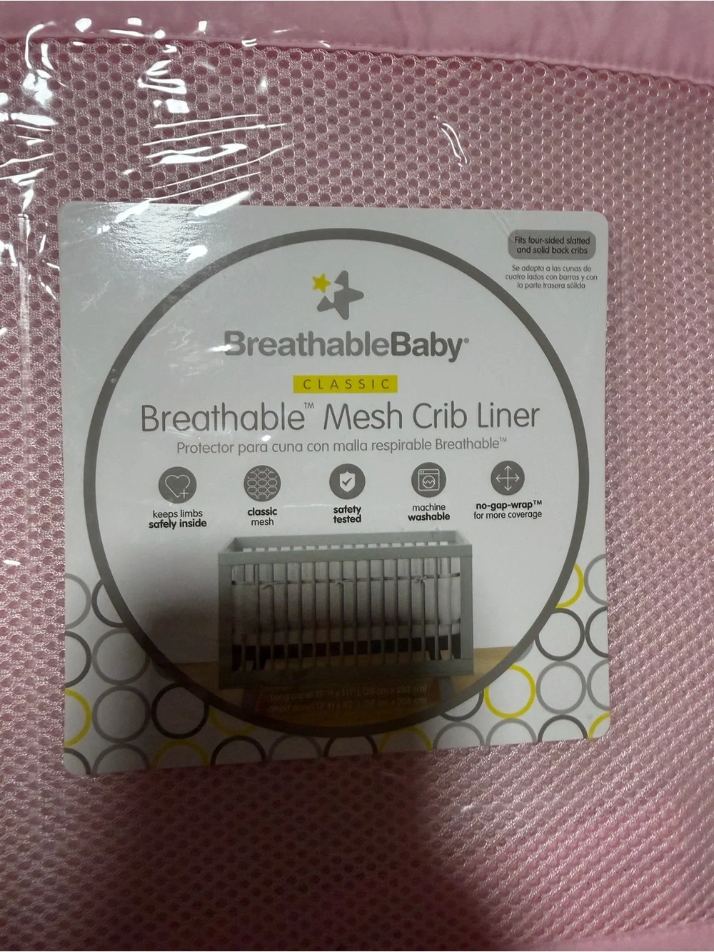 BreathableBaby Pink Mesh Crib Liner